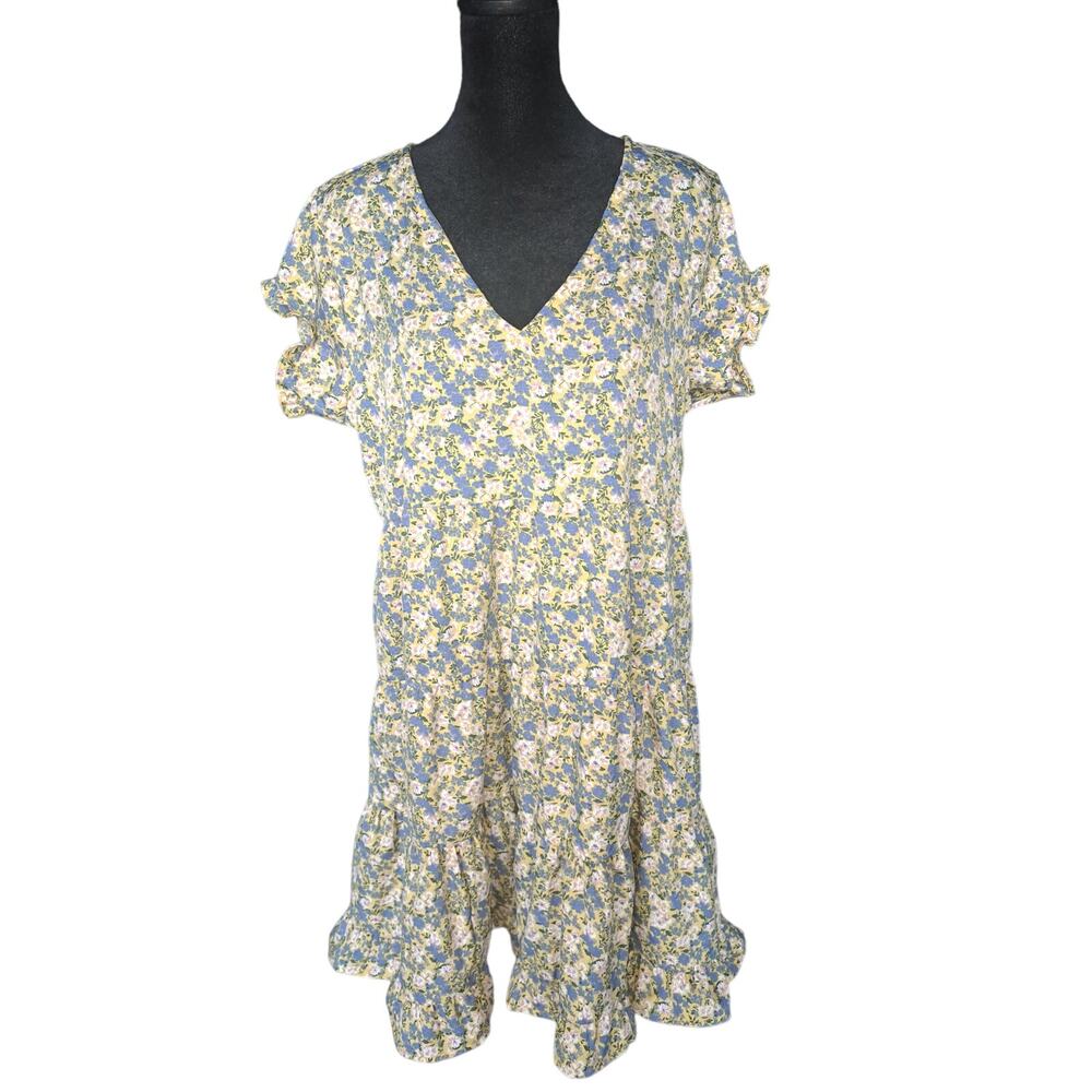 Style House Yellow Floral Print Sundress Size Large